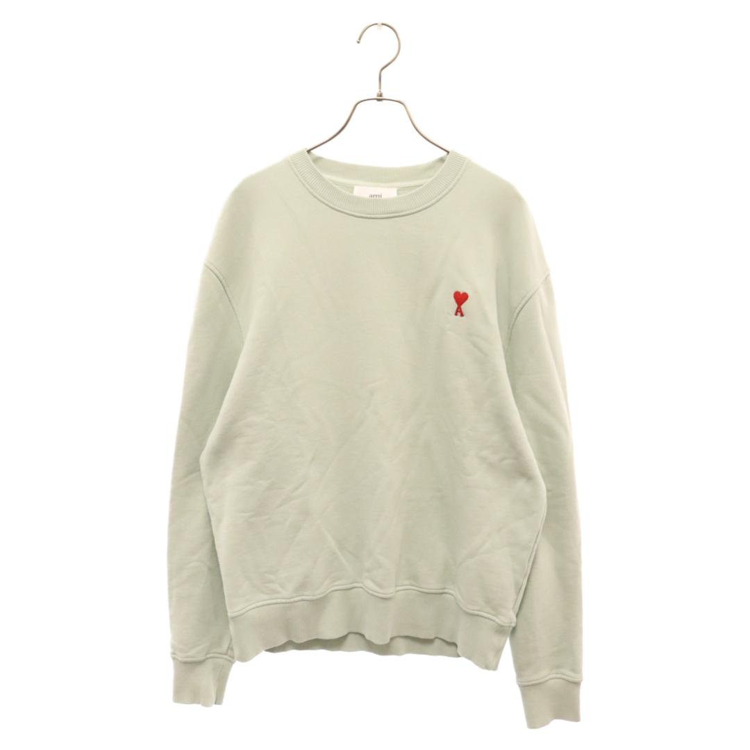 AMI Alexandre Mattiussi アミアレクサンドルマテュッシ SMALL RED AMI DE COEUR SWEATSHIRT ロゴ刺繍 クルーネック スウェット トレーナー グリーン USW001.730 メンズのトップス(スウェット)の商品写真