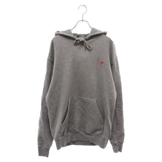 AMI Alexandre Mattiussi アミアレクサンドルマテュッシ HOODED SWEATSHIRT ハートロゴ刺繍 プルオーバースウェットパーカー グレー H19J008.730(パーカー)