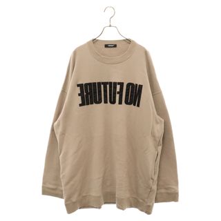 アンダーカバー(UNDERCOVER)のUNDERCOVER アンダーカバー 23AW BIGSWEAT NO FUTURE ロゴパッチ クルーネックスウェットトレーナー ベージュ UC2C4893-1(スウェット)