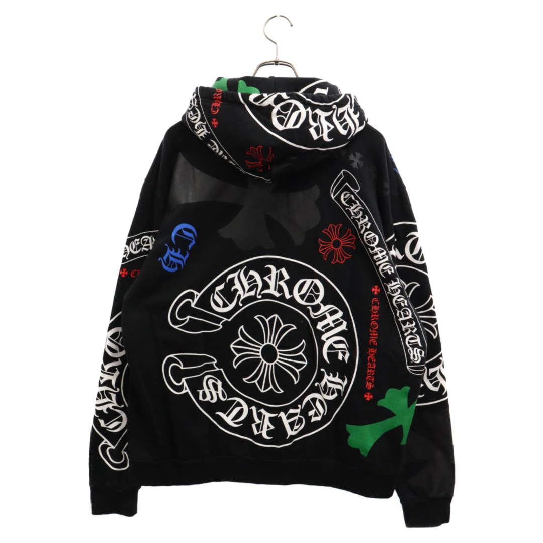 Chrome Hearts(クロムハーツ)のCHROME HEARTS クロムハーツ STENCIL HOODIE ステンシルフーディー オンライン限定柄 プリント プルオーバーパーカー ブラック メンズのトップス(パーカー)の商品写真