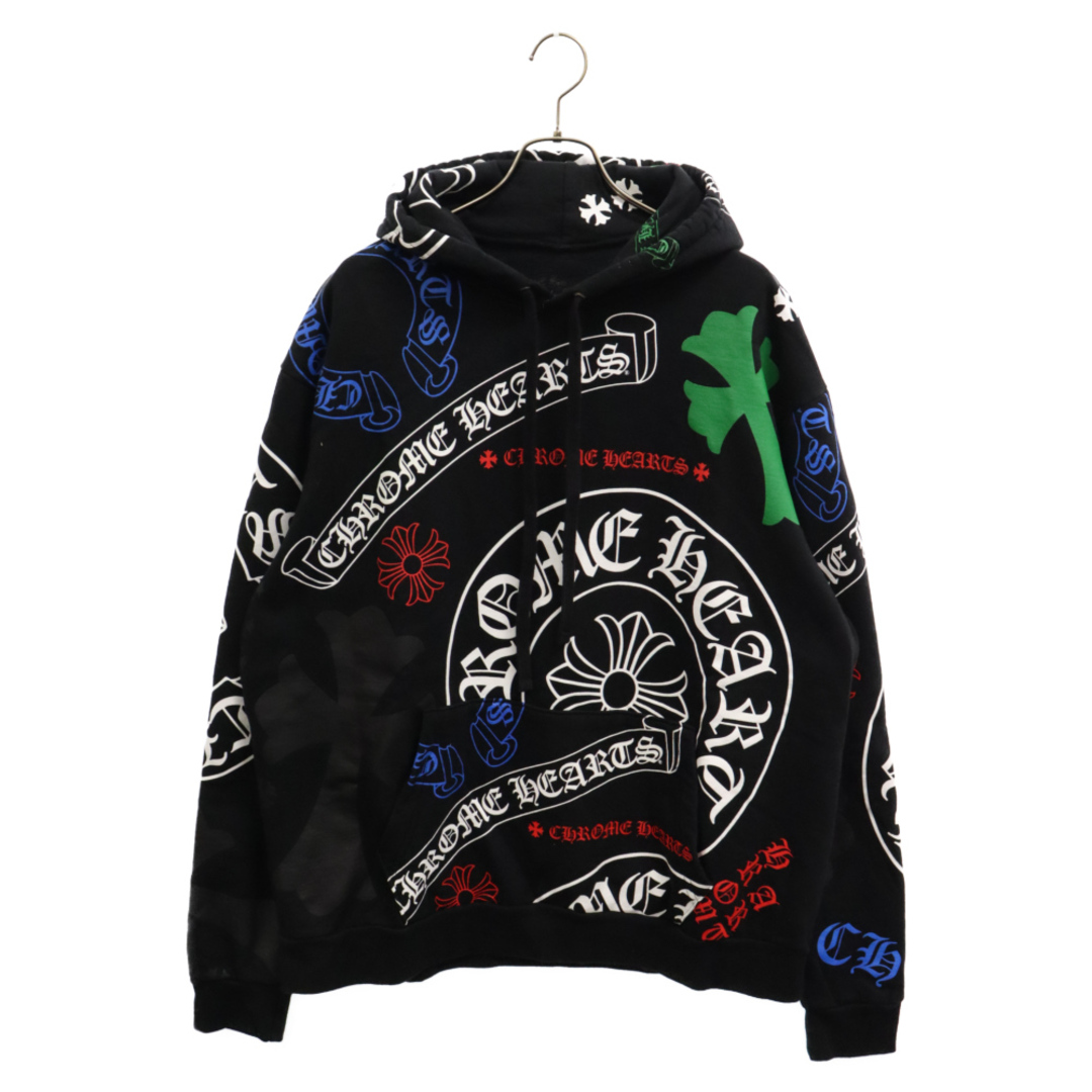 Chrome Hearts(クロムハーツ)のCHROME HEARTS クロムハーツ STENCIL HOODIE ステンシルフーディー オンライン限定柄 プリント プルオーバーパーカー ブラック メンズのトップス(パーカー)の商品写真