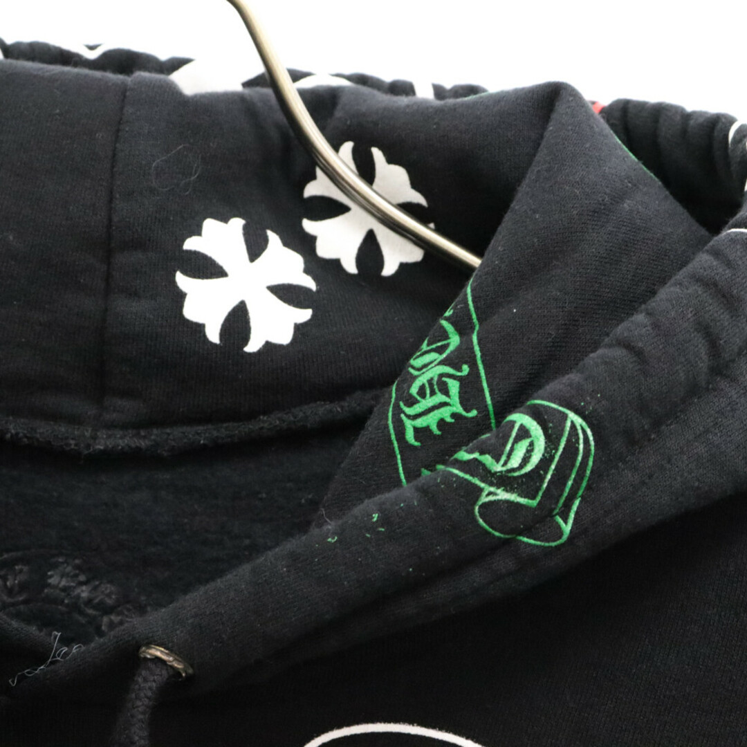 Chrome Hearts(クロムハーツ)のCHROME HEARTS クロムハーツ STENCIL HOODIE ステンシルフーディー オンライン限定柄 プリント プルオーバーパーカー ブラック メンズのトップス(パーカー)の商品写真