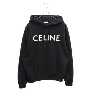 CELINE セリーヌ 21SS クラシックロゴプリント ルーズプルオーバーパーカー ブラック 2Y321670Q