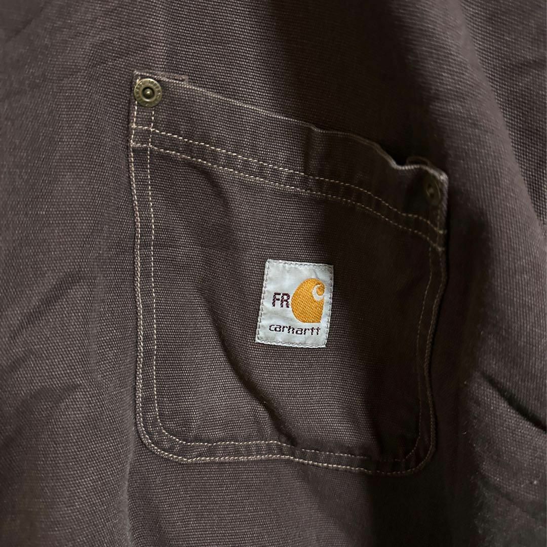 carhartt(カーハート)のカーハート 厚手 シャツ ロゴ アウター ブルゾン ブラウン 2XL 古着 メンズのジャケット/アウター(ブルゾン)の商品写真