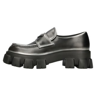 プラダ(PRADA)のPRADA プラダ MONOLITH LOAFERS NERO ARGENTO モノリス ローファー レザーシューズ ブラック 8 1/2 2DE129(ドレス/ビジネス)