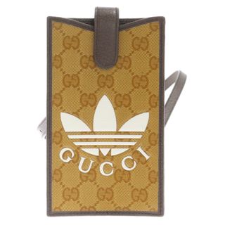 グッチ(Gucci)のGUCCI グッチ ×adidas アディダス スマートフォンケース ショルダーバッグ ブラウン 702203(ショルダーバッグ)