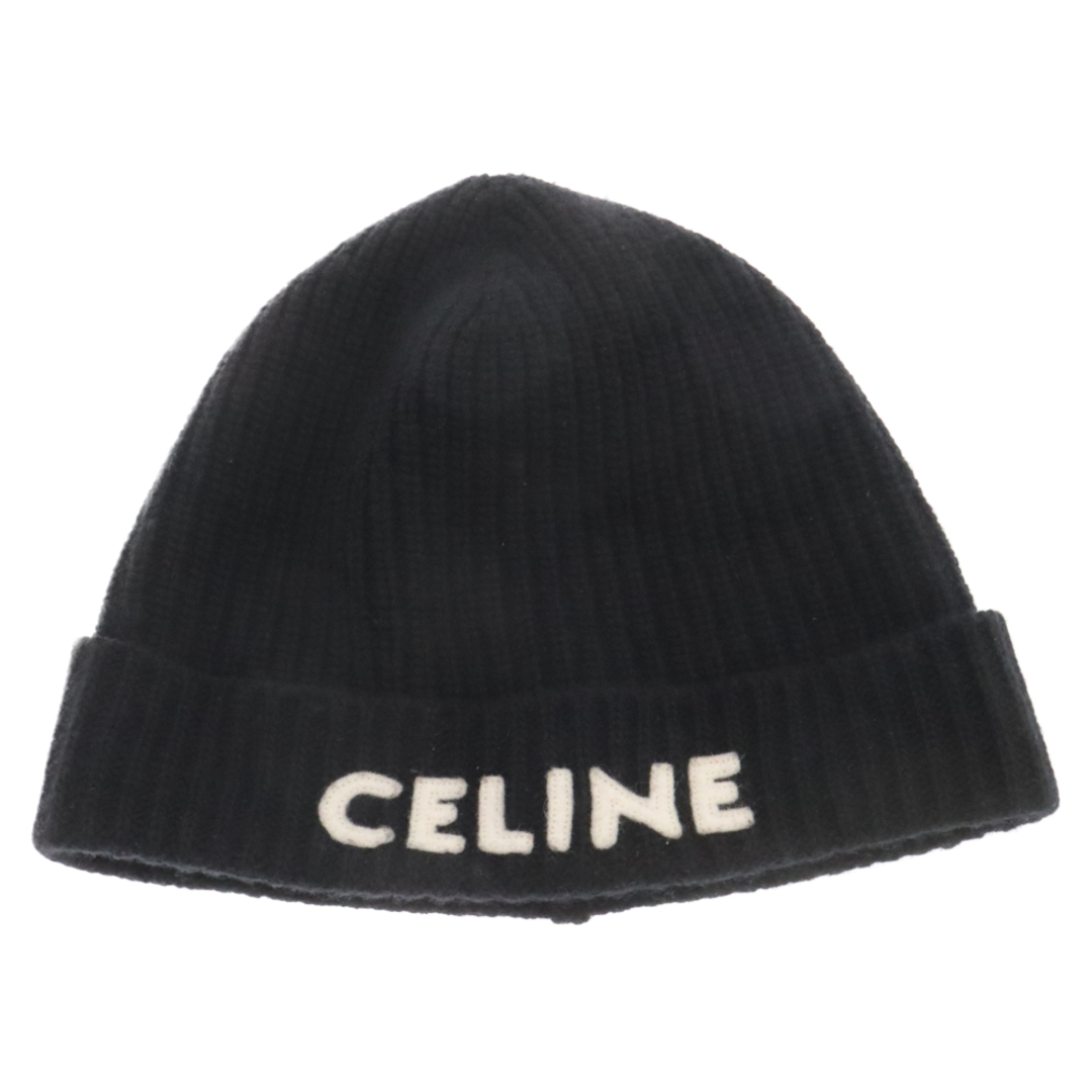 celine(セリーヌ)のCELINE セリーヌ ロゴ エンブロイダリー ニット帽 帽子 ニットキャップ 2A25R535Q ブラック メンズの帽子(ニット帽/ビーニー)の商品写真