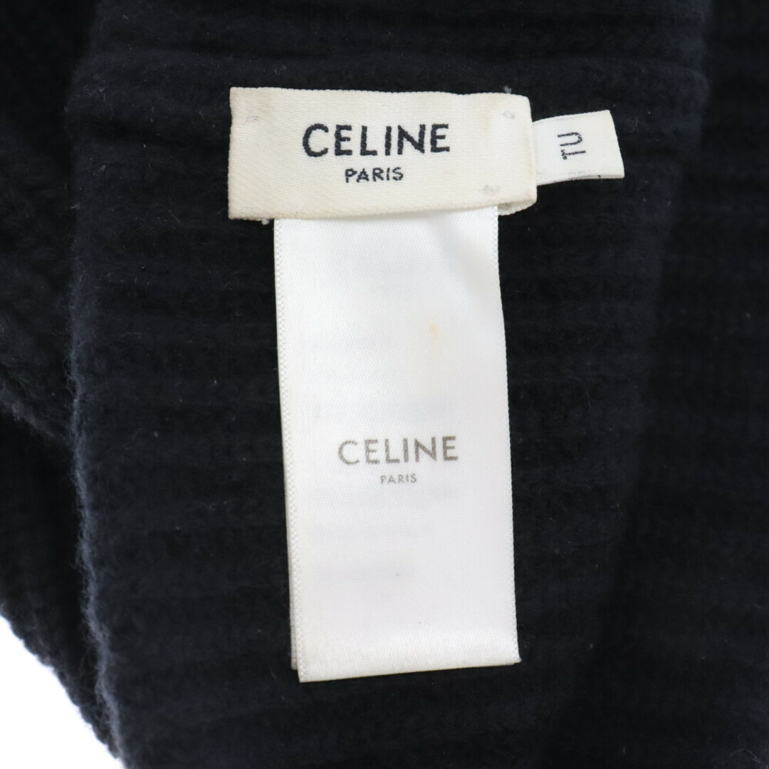 celine(セリーヌ)のCELINE セリーヌ ロゴ エンブロイダリー ニット帽 帽子 ニットキャップ 2A25R535Q ブラック メンズの帽子(ニット帽/ビーニー)の商品写真