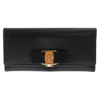 Salvatore Ferragamo - Salvatore Ferragamo サルヴァトーレ フェラガモ ヴァラリボン フロントロゴ ウォレット K1-22B59 長財布 ブラック