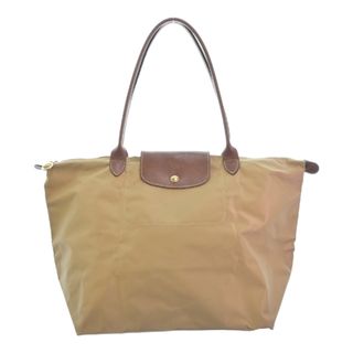 ロンシャン(LONGCHAMP)のLONGCHAMP ロンシャン ハンドバッグ - ベージュx茶 【古着】【中古】(ハンドバッグ)