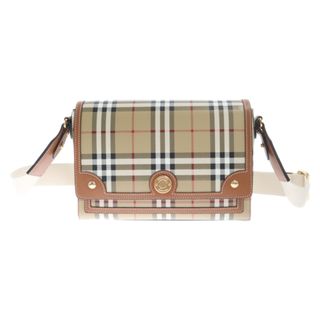 バーバリー(BURBERRY)のBURBERRY バーバリー NOTE CROSSBODY BAG ノバチェック レザー ショルダーバッグ クロスボディバッグ ブラウン 8066226(ショルダーバッグ)