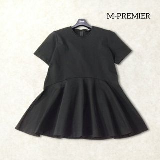 エムプルミエ(M-premier)のエムプルミエ ✿ ペプラム トップス S ブラック 半袖 無地 ストレッチ 夏(カットソー(半袖/袖なし))