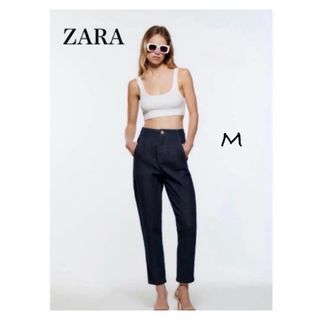 ザラ(ZARA)のZARA  ハイライズ　デニムパンツ　ハイウエスト　M(デニム/ジーンズ)