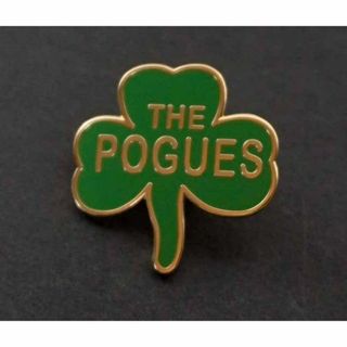 《緑三つ葉PG》激渋『THE POGUESザ・ポーグス』クローバー ピンバッジ(ミュージシャン)