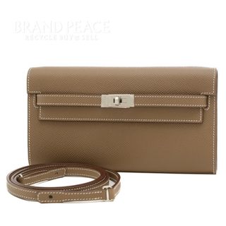 エルメス(Hermes)のエルメス ケリートゥーゴー ショルダーウォレット エプソン エトゥープ シルバー(財布)