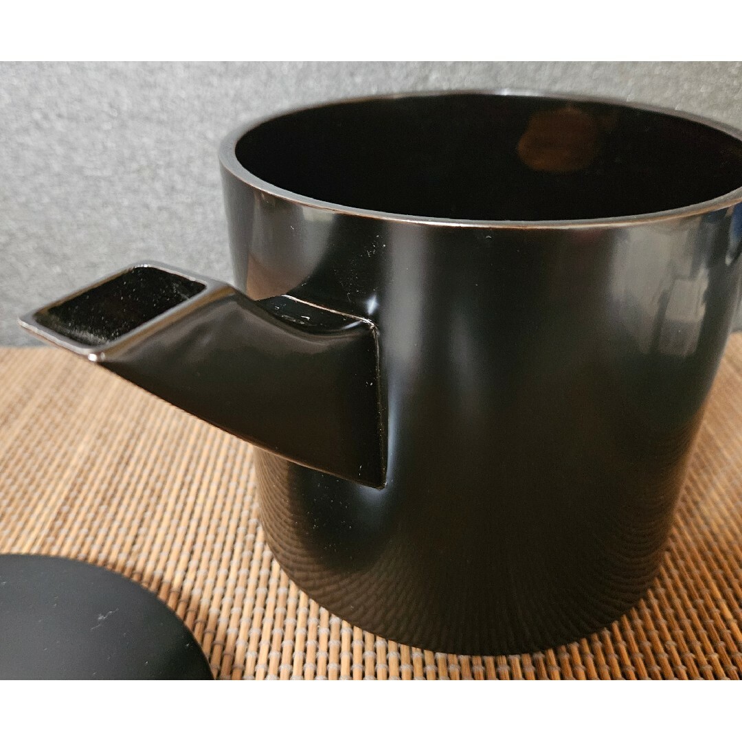 茶道具】茶器　露地用具　黒漆塗り　湯桶　ゆとう　茶会　茶事　茶の湯 エンタメ/ホビーの美術品/アンティーク(漆芸)の商品写真