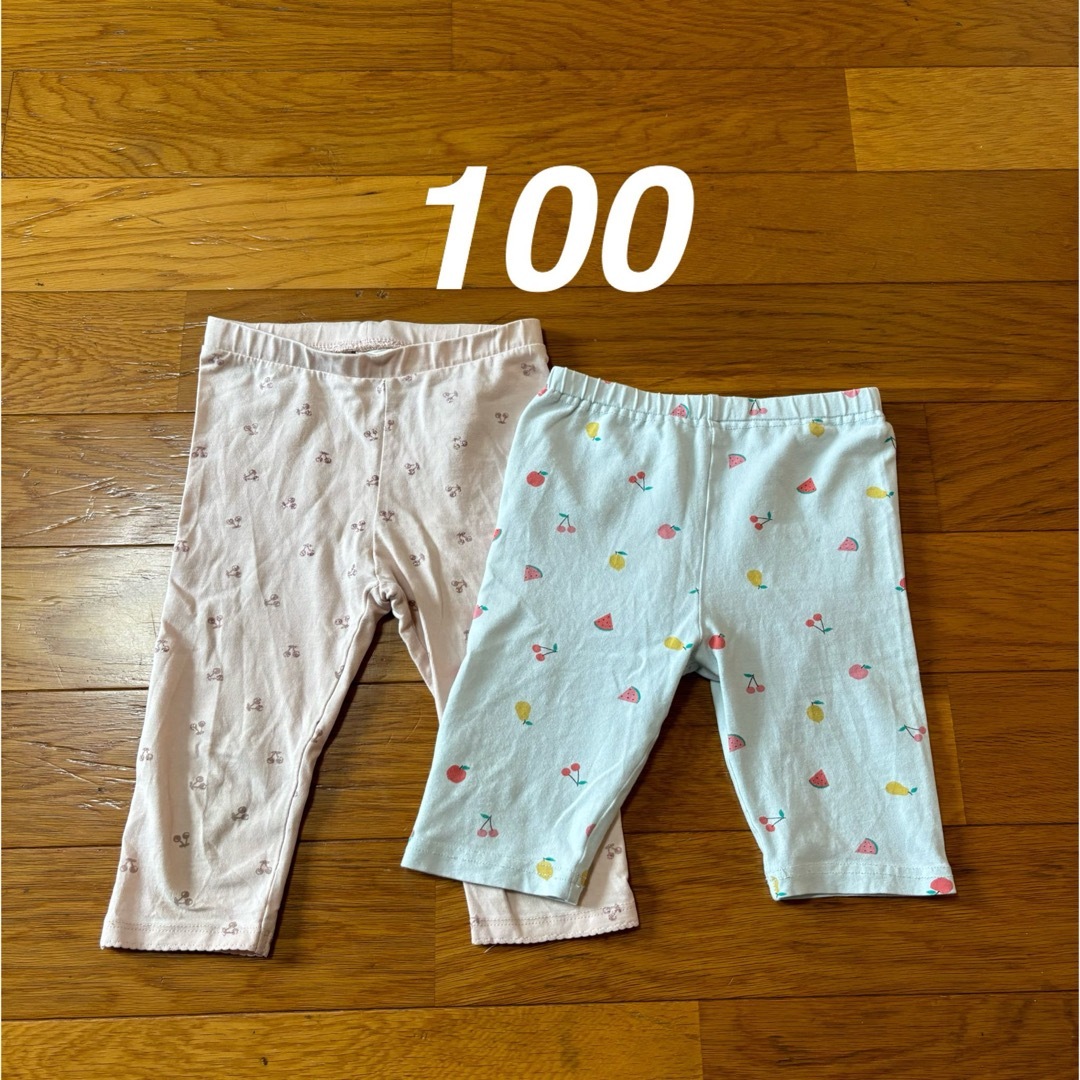 スパッツ 2枚セット 100 キッズ/ベビー/マタニティのキッズ服女の子用(90cm~)(パンツ/スパッツ)の商品写真