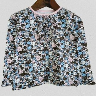 ベベ(BeBe)のベベ　キッズ　100サイズ　トップス　シャツ　長袖　フリル　小花柄　ブラウン系(Tシャツ/カットソー)