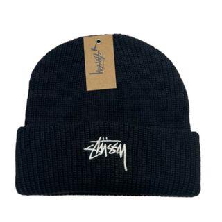 STUSSY - 新品　スチューシー　ニットビーニー　ブラック