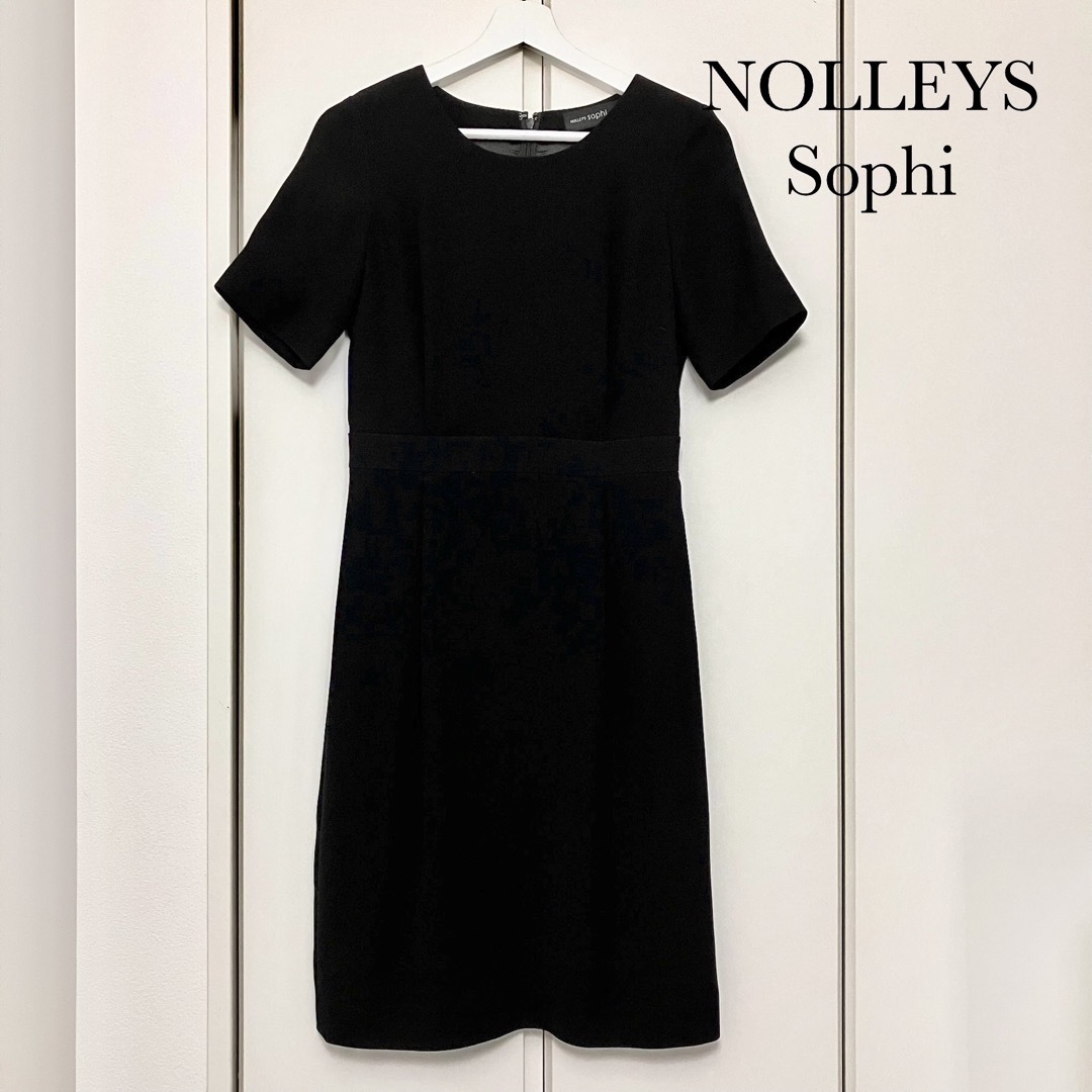 NOLLEY'S(ノーリーズ)のNOLLEYS sophi ノーリーズソフィ「バッグサテンワンピース」ブラック レディースのワンピース(ひざ丈ワンピース)の商品写真