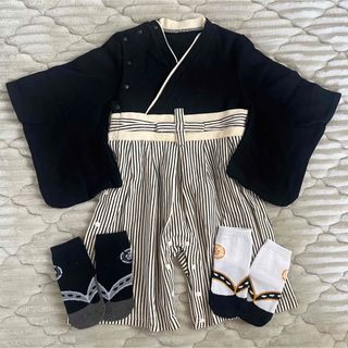 袴ロンパース 80 靴下2足付き(和服/着物)