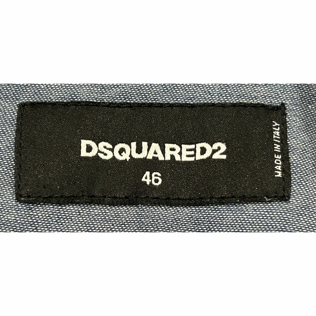 DSQUARED2(ディースクエアード)の＊DSQUARED2 加工 7分袖 デニムシャツ トップス イタリア製 46 メンズのトップス(シャツ)の商品写真