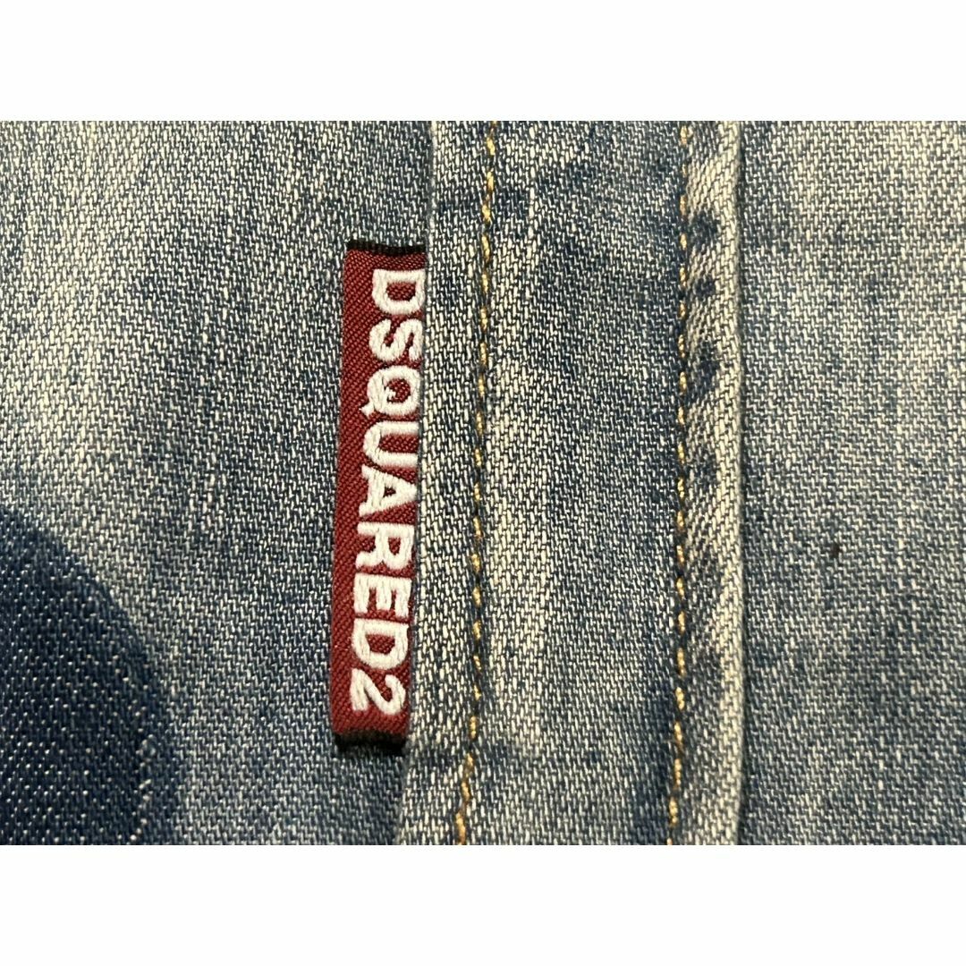 DSQUARED2(ディースクエアード)の＊DSQUARED2 加工 7分袖 デニムシャツ トップス イタリア製 46 メンズのトップス(シャツ)の商品写真