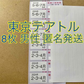 8枚 男性名  匿名発送 東京テアトル 株主優待券 株主優待(その他)