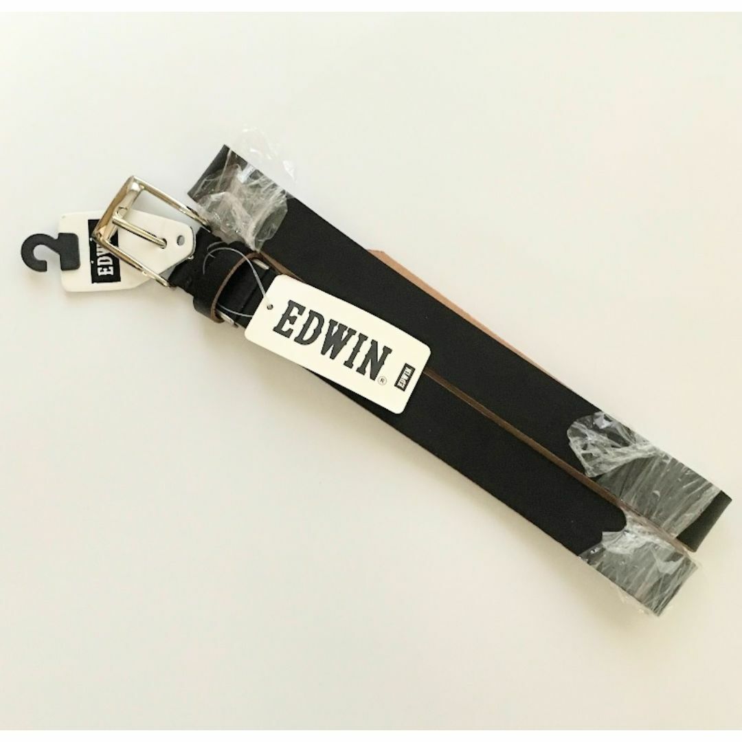 EDWIN(エドウィン)のr687 【新品・未使用】EDWIN　エドウィン １枚本革ベルト 黒 ステッチ メンズのファッション小物(ベルト)の商品写真