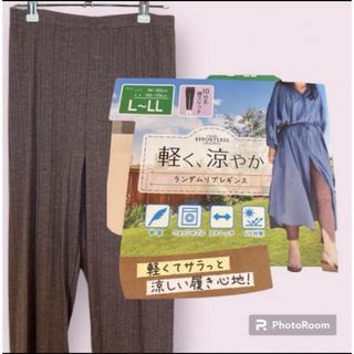 L-LL  リブレギンス ワイドペチパンツ 新品(レギンス/スパッツ)