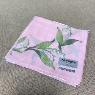 ◆新品未使用 レノマ renoma ハンカチ ピンク