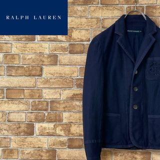 ラルフローレン(Ralph Lauren)のラルフローレン　テーラードジャケット　刺繍ロゴ　ネイビー　古着女子　9(テーラードジャケット)