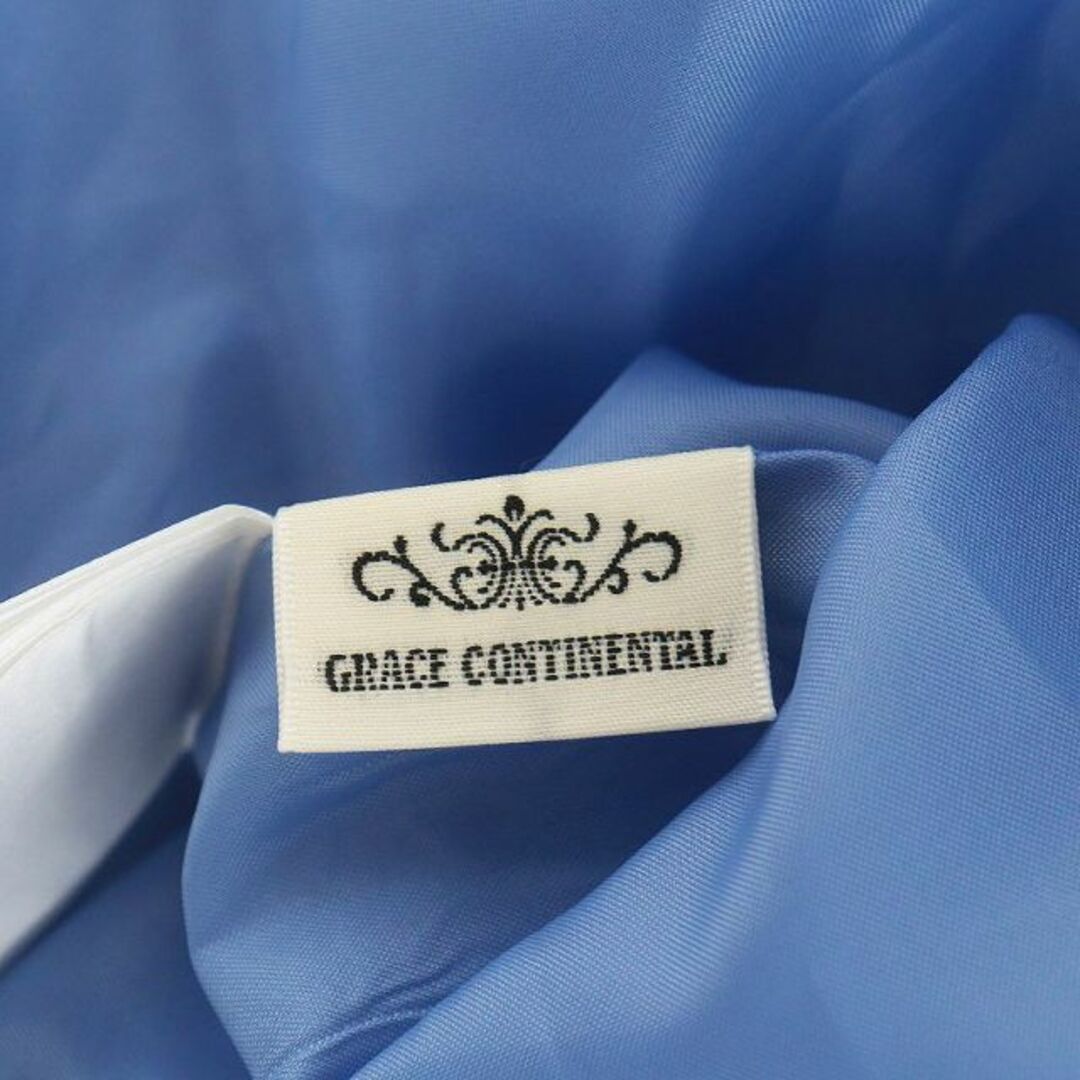 GRACE CONTINENTAL(グレースコンチネンタル)のグレースコンチネンタル 22SS フラワー刺繍ギャザースカート 36 S 青 レディースのスカート(ロングスカート)の商品写真