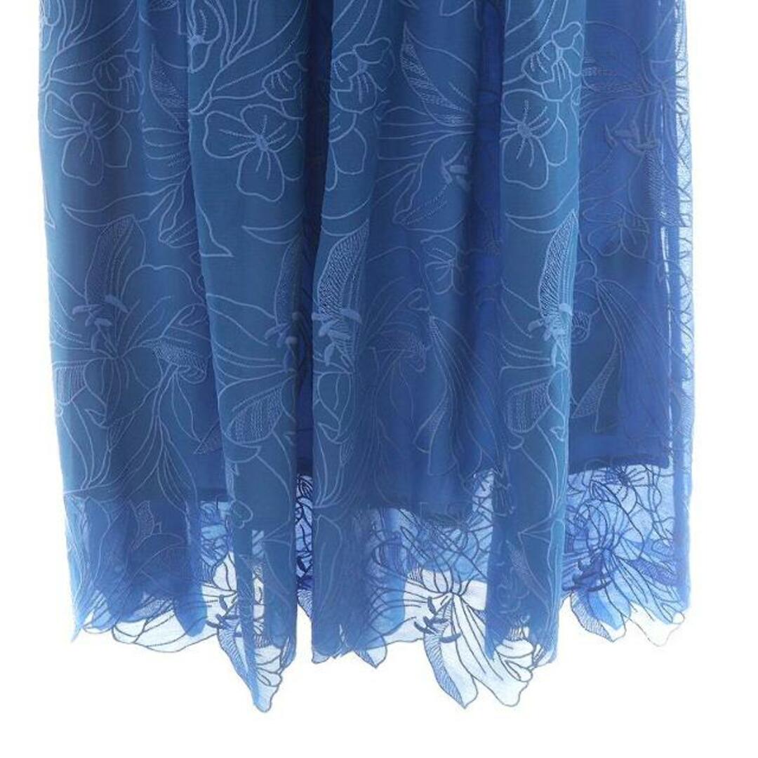 GRACE CONTINENTAL(グレースコンチネンタル)のグレースコンチネンタル 22SS フラワー刺繍ギャザースカート 36 S 青 レディースのスカート(ロングスカート)の商品写真