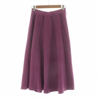 ダイアグラム グレースコンチネンタル メッシュラインニットスカート 36 S 紫(ロングスカート)