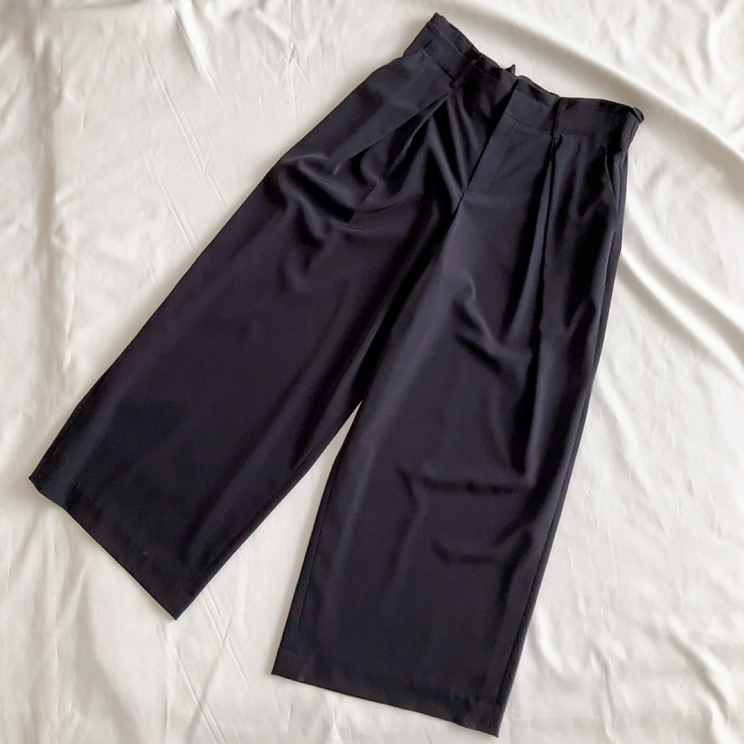【訳あり 新品】 自由区 ワイドパンツ 42サイズ XL ブラック ゴム 黒 【訳あり 新品】 自由区 ワイドパンツ 42サイズ XL ブラック ゴム 黒