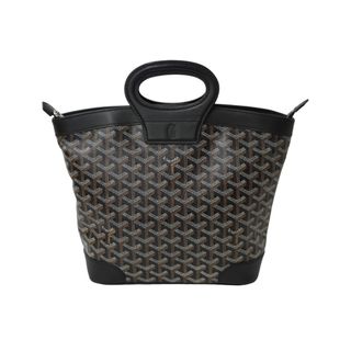 GOYARD - GOYARD ゴヤール ベルーガ PM ハンドバッグ PVCコーティングキャンバス ブラック シルバー金具 美品 中古 62391