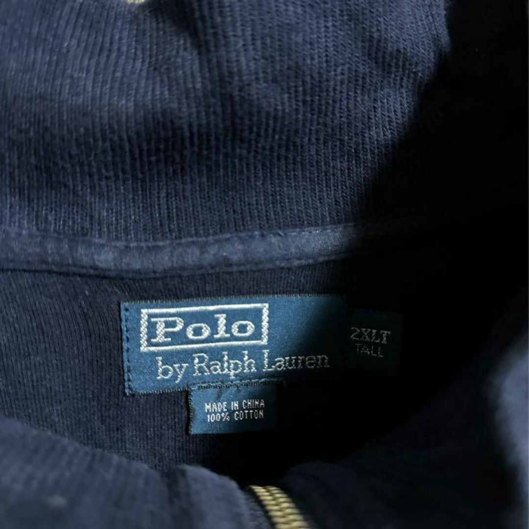 POLO RALPH LAUREN(ポロラルフローレン)のラルフローレン ハーフジップ ビッグサイズ ニット セーター ロゴ USA古着 メンズのトップス(ニット/セーター)の商品写真