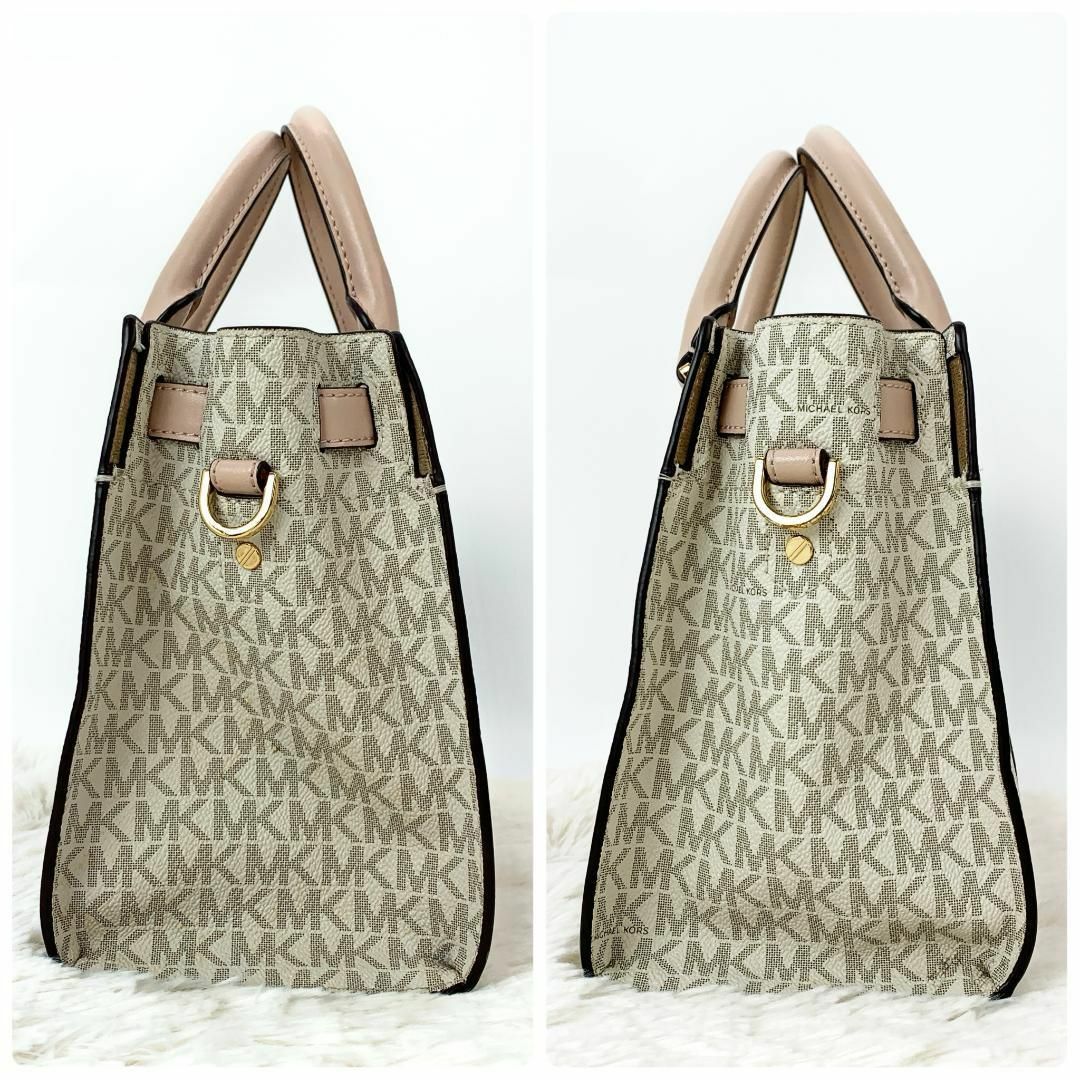 極美品★マイケルコース MK柄シグネチャー 2wayハンドバッグ バニラ ピンク 極美品★マイケルコース MK柄シグネチャー 2wayハンドバッグ バニラ ピンク