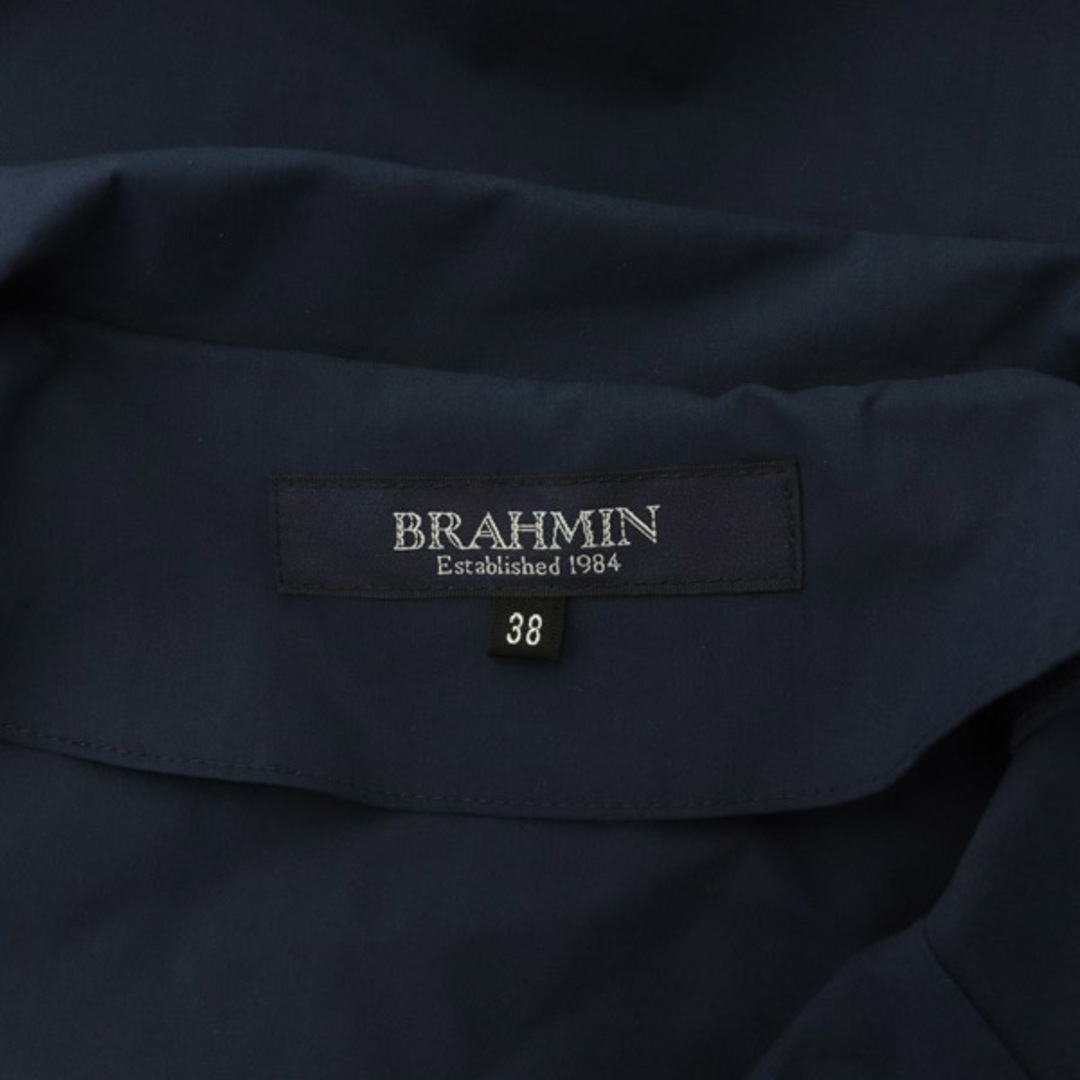 BRAHMIN(ブラーミン)のブラーミン ショート丈シャツ 長袖 ドロスト オープンカラー ワイド 38 紺 レディースのトップス(シャツ/ブラウス(長袖/七分))の商品写真