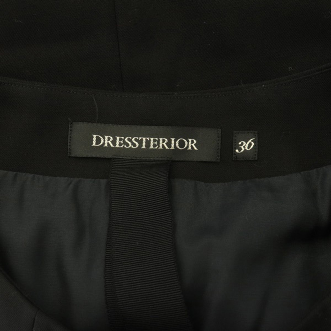 DRESSTERIOR(ドレステリア)のドレステリア カーボンウールジャケット ノーカラー 七分袖 ショート丈 36 黒 レディースのジャケット/アウター(その他)の商品写真