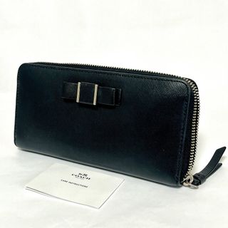 コーチ(COACH)のCOACH コーチ 長財布 アラウンドジップウォレット リボン 黒(財布)