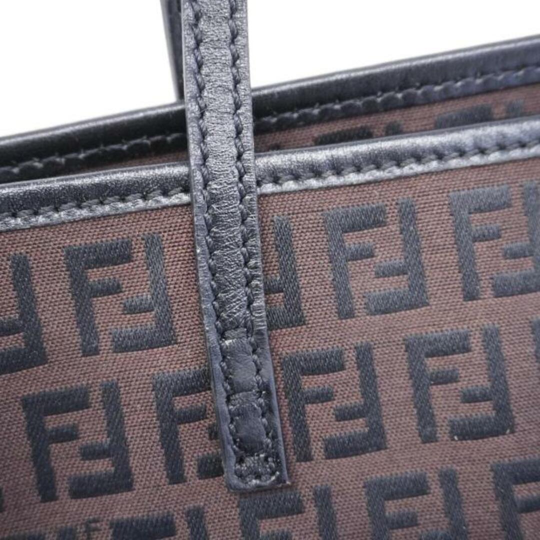 FENDI(フェンディ)の【4hb2428】フェンディ トートバッグ/ズッキーノ/ナイロンキャンバス/ブラウン/ブラック 【中古】 レディース レディースのバッグ(トートバッグ)の商品写真