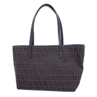 フェンディ(FENDI)の【4hb2428】フェンディ トートバッグ/ズッキーノ/ナイロンキャンバス/ブラウン/ブラック 【中古】 レディース(トートバッグ)