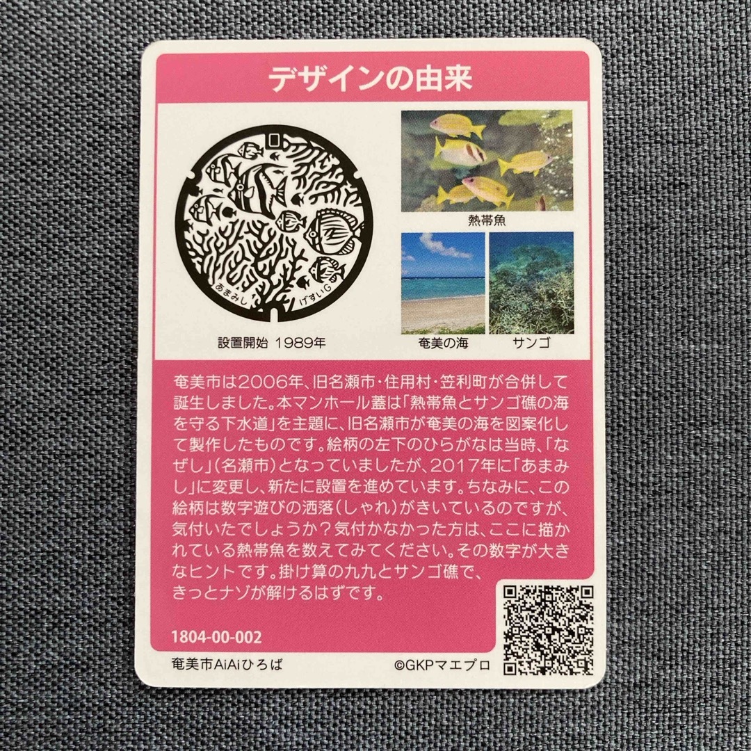 マンホールカード　鹿児島県奄美市 エンタメ/ホビーのコレクション(その他)の商品写真