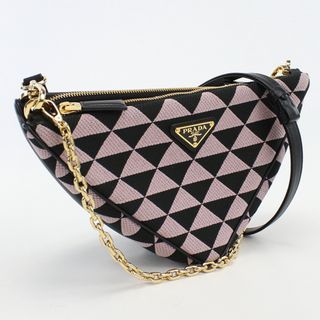 プラダ(PRADA)のプラダ ファブリック ミニバッグ プラダ シンボル レザー× 1BC176 2FPN ショルダー(ショルダーバッグ)