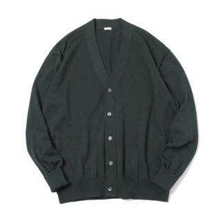 コモリ(COMOLI)のA.PRESSE コットンニット カーディガン サイズ2 MOSS GREEN(カーディガン)