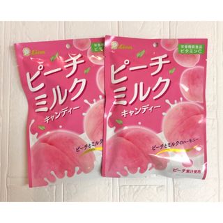 LION - ライオン菓子 ピーチミルクキャンディ 59ｇ × 2袋 まとめ売り お菓子 飴