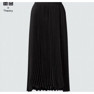 ユニクロ(UNIQLO)のユニクロ×セオリー　コラボ　プリーツラップスカート　ブラック　Mサイズ(ロングスカート)