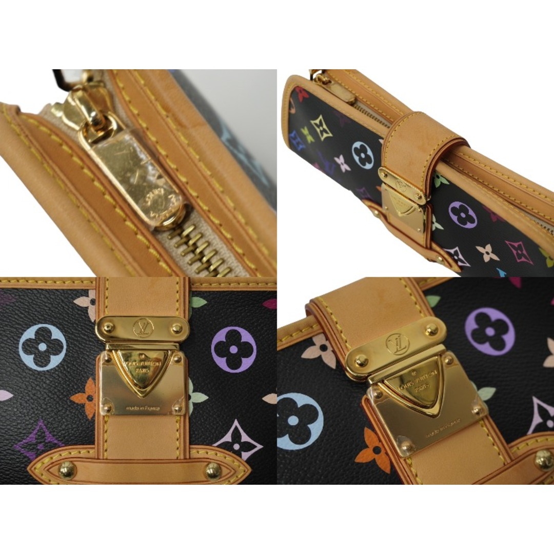 LOUIS VUITTON(ルイヴィトン)の極美品 LOUIS VUITTON ルイヴィトン 村上隆 シャーリー M40050 モノグラムマルチ ブラック ゴールド金具 中古 62393 レディースのファッション小物(ポーチ)の商品写真